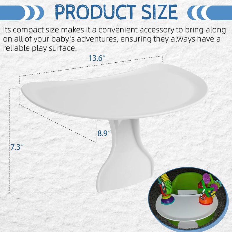 LuQiBabe Baby Booster Seat Tray Attachment Only Compatible with Bumbo Baby Infant Toddler Floor Seat Feeding Tray for Boys and Girls 3 to 12 Months - White - Image 2